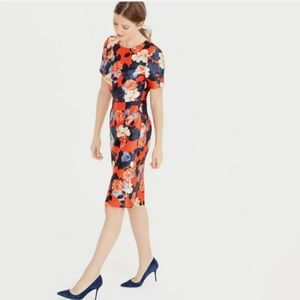 J Crew Collection Graphic Peony Short Sleeve Silk Dress Fits Size 6 or Small 8